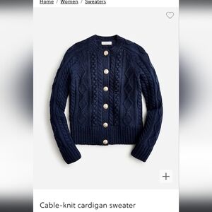 J. Crew Cable Knit Cardigan Sweater